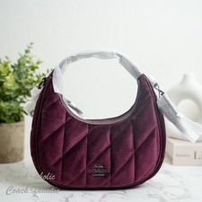 NWT Coach Carmen Mini Crossbody Bag Organic Cotton Quilting CCE61 Burgundy