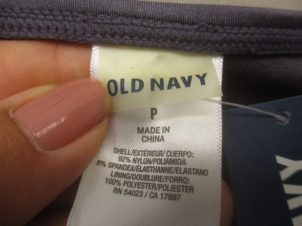 全新带标签 Old Navy S 码女式灰色弹力速干时尚 Cheeky 比基尼底部 1C — 第 3/4 张图片