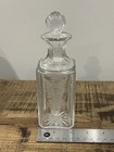 Vintage Early American Square Decanter Etched Fern Design With Diamond Stopper — photo 5
