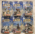 Lot 6 STAR WARS 2002 Attack of the Clones FIGURES Collection 1 Vtg CLEAN CARDS!