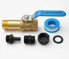 Full-Port Water Heater Drain Valve Kit, ¾″ NPT Shank – Fast Flush Upgrade, Co...