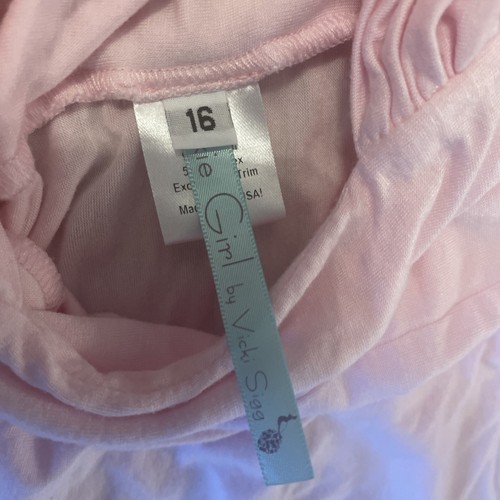 CHASING FIREFLIES GIRL PIXIE Pink SWIRLY RUFFLE MAXI DRESS Sz 16 Stretch Comfy - Picture 3 of 5