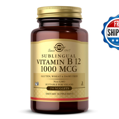 Solgar Vitamin B12 1000 Mcg 250 Nuggets - Supports Production Of Energy Red