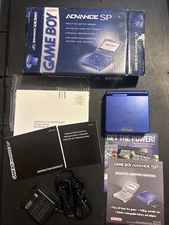 Nintendo Game Boy Advance SP Console - Cobalt Blue With Box And Paperwork
