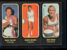 1970 Topps Trios Stickers Mack Calvin Roger Brown Bob Verga #4a-5a-6a