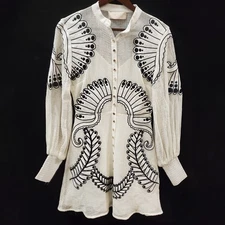 Keepsake The Label Womens Alchemy Crochet Dress Size S White Embroiderd Artsy