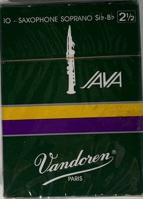 Vandoren JAVA Soprano Sax Reeds 2.5 Strength 10-Pack SR3025 New Sealed