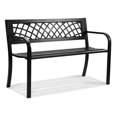 #ad Outdoor Bench 46 in Metal Garden Bench 480 lbs Park Patio Yard Porch Bench $56.69