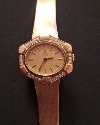 Ebel Swiss Damenuhr 750er Gelbgold + 22 Brillianten- 48,3g -Voll Funktionsfähig