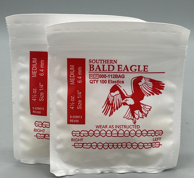 2 Southern Bald Eagle American Orthodontics Elastics Dental Rubber Bands
