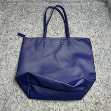 Lacoste L.12.12 Concept Shopping Tote Bag Blue PVC Zip Top Shoulder Bag