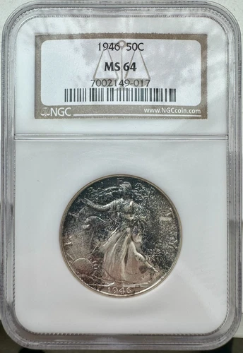 1946 Walking Liberty Half Dollar NGC MS 64 *Toned!*