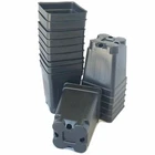 2.5 inch SQUARE BLACK NURSERY POTS  - SET OF 50 - plastic flower