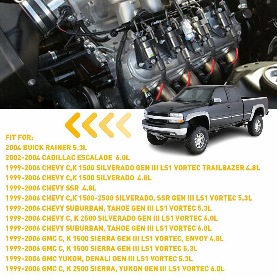 483227831 Cables de bujía bujía para Chevy 1500 C,K 2500 Silverado SSR Tahoe 1999-2006 Foto 2 de 4