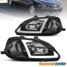 Front Light LED DRL Tube Headlights Lamps For 1999-2000 Honda Civic EK EJ EM NEW