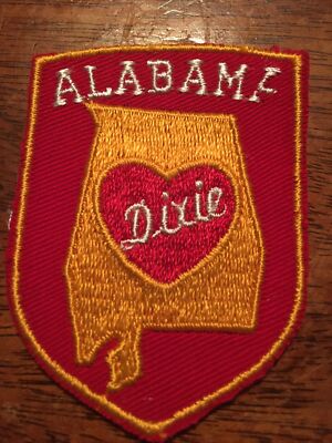 Vintage Collectible Alabama Dixie Advertising Patch NOS Red & Gold