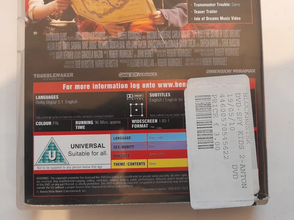 Spy Kids 2: The Island Of Lost Dreams (DVD, 2003)- Special Feat./Deleted Scenes - Image 4 of 4