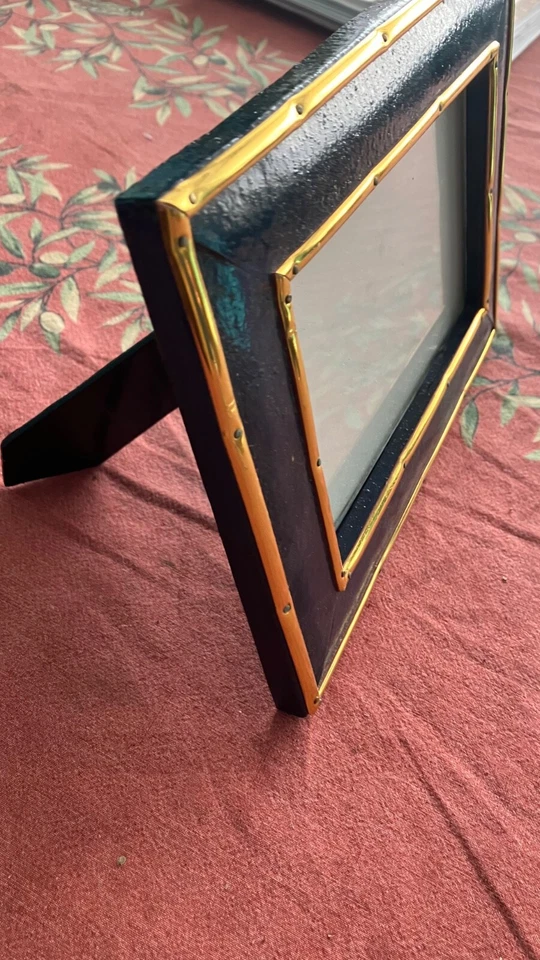 arts and crafts, shabby chic blue and gold picture photo frame - Image 3 of 4