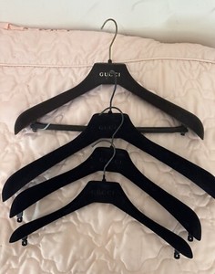 Gucci Lot Of 4 hangers with velvet black & 1 Brown  1 Pant/suit 2 Dress/jack