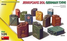 Jerrycans 20l German Type 1:24 Plastic Model Kit MINIART