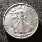 OLD SILVER 1945-S SAN FRANCISCO "WALKING LIBERTY HALF DOLLAR" WORLD WAR II Ag