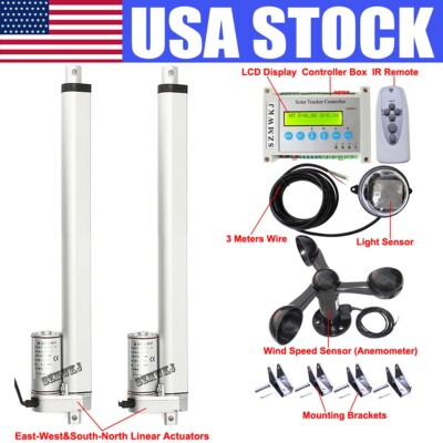 DC 12'' Linear Actuator &LCD Controller &Anemometer for PV Solar Tracking Tracker