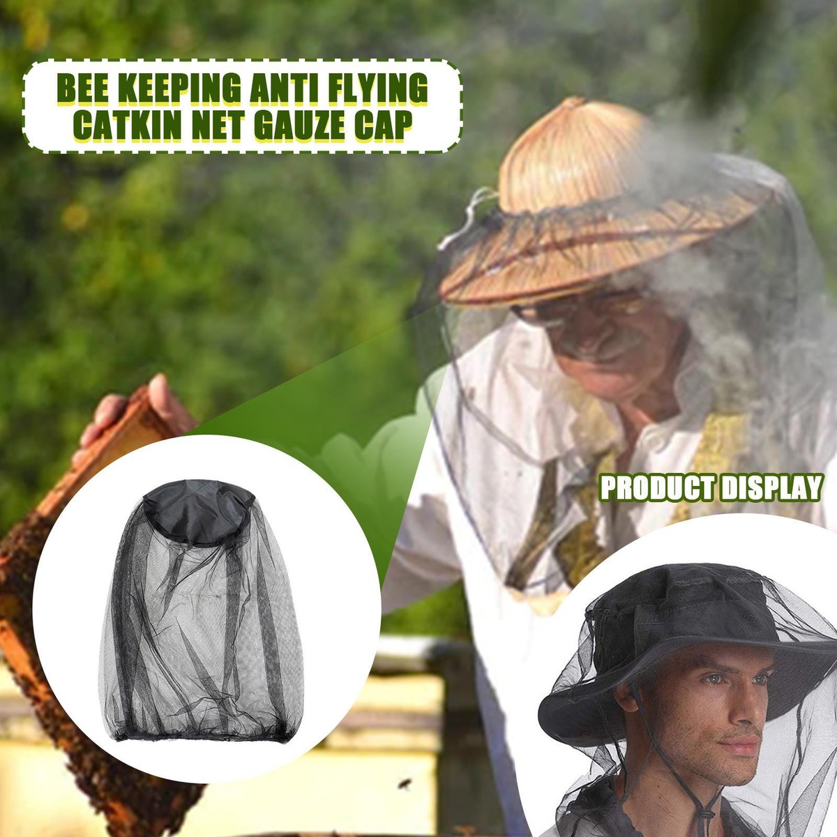 1/2 x Midge Mosquito Insect Hat Bug Mesh Head Net Face Protector Travel  Camping