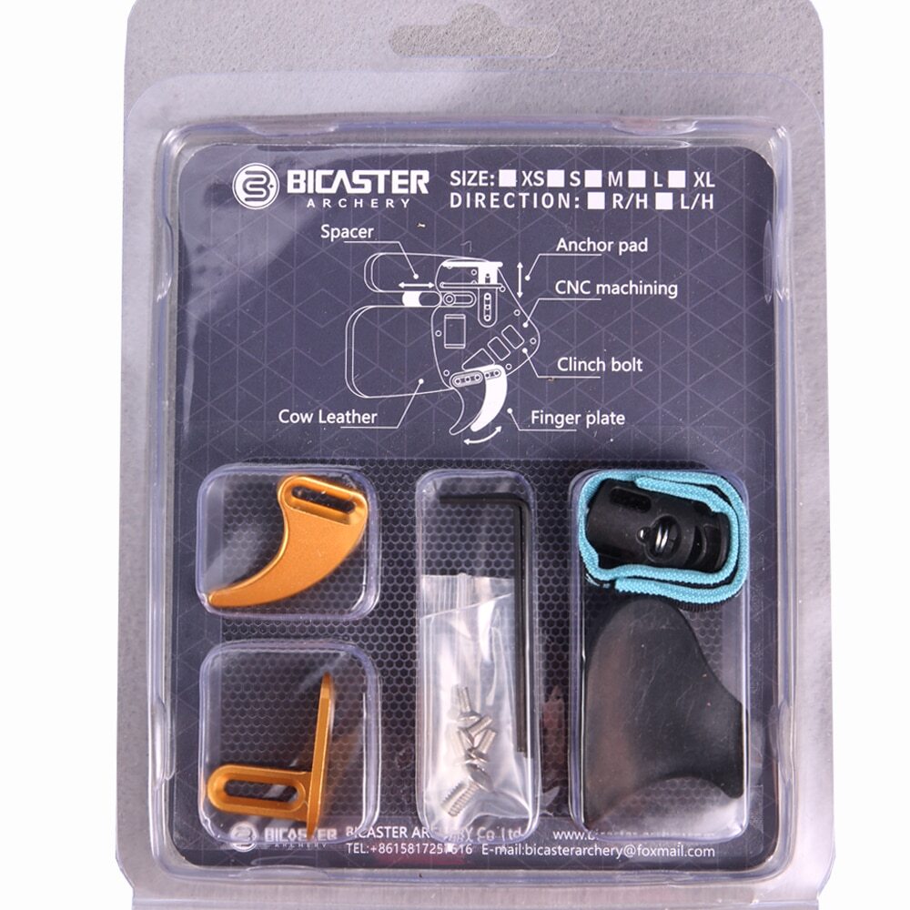 Archery Finger Tab Guard Protection Genuine Leather + Aluminum S/M/L Hunting