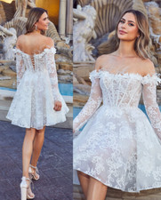 Lace Off the Shoulder Wedding Dresses for Bride Appliques Boho Bridal Dress