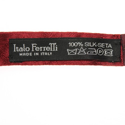 Italo Ferretti NWT Pleated Cummerbund & Bow Tie Adjustable Set XL in Red Paisley - Picture 5 of 11