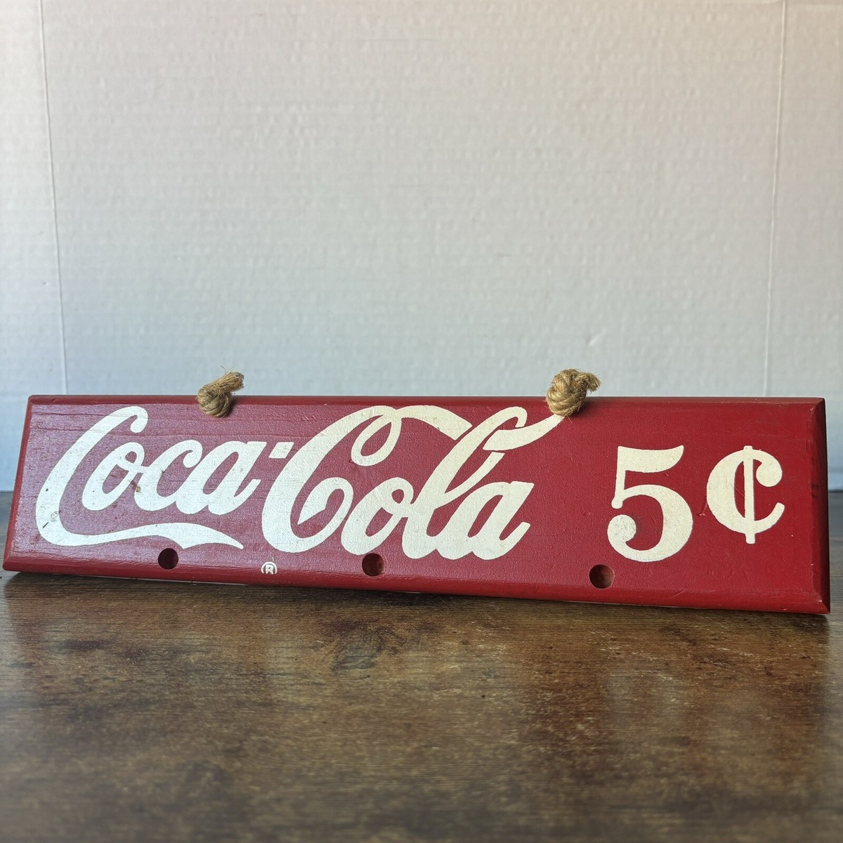 Vintage Wooden Hangable Coca Cola Coat Rack - No Knobs