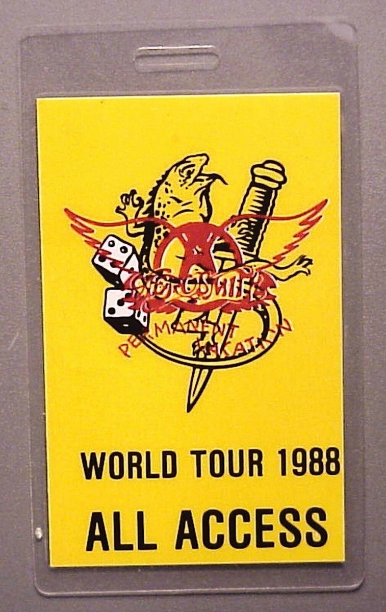 Aerosmith backstage pass Laminated 1988 Perm Vac yellow | eBay