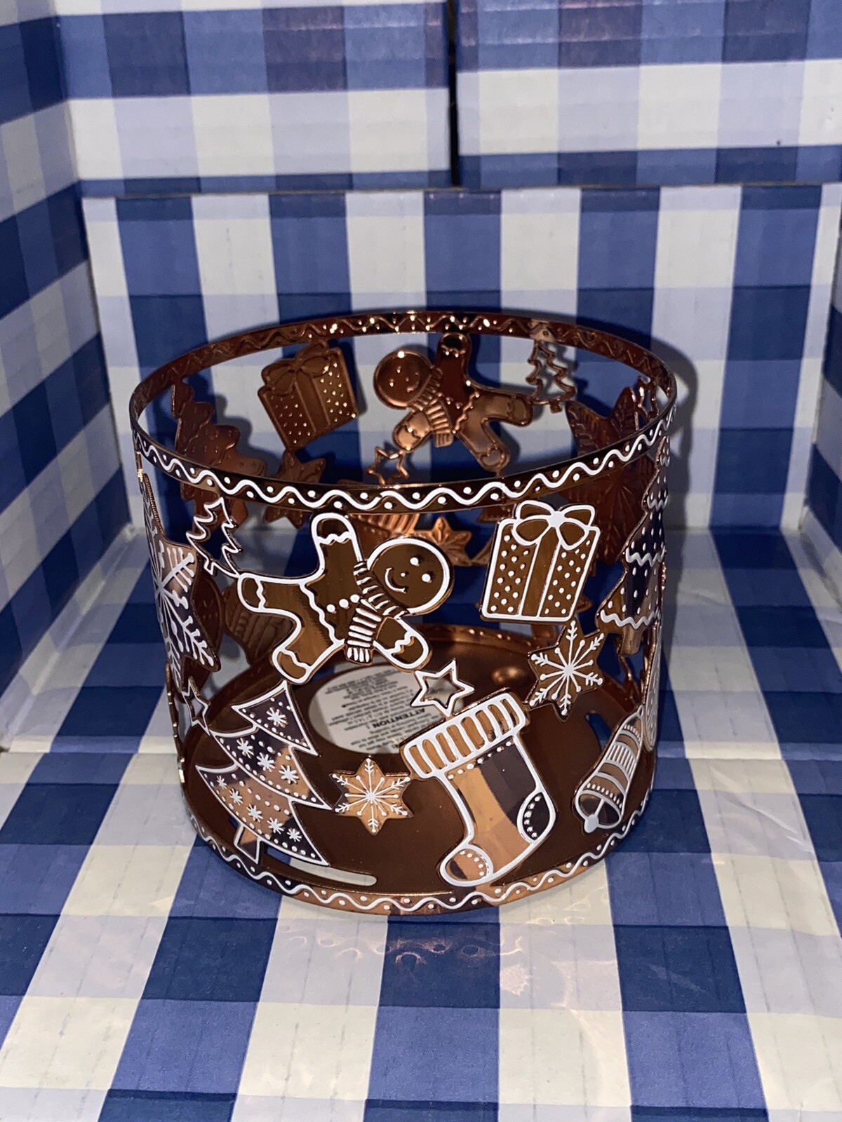 Bath & Body Works GINGERBREAD ORNAMENTS 3 Wick CANDLE HOLDER Christmas