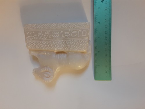 Vintage hand carved Stone Ram with Hieroglyphics Figurine Paperweight - Picture 12 of 14