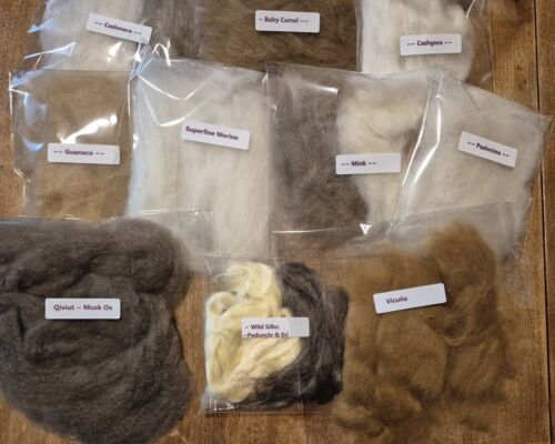 DELUX 14 Pk Vicuña Qiviut Mink Yak Cashmere Guanaco Silk Camel pashmina Cashgora - Picture 3 of 8