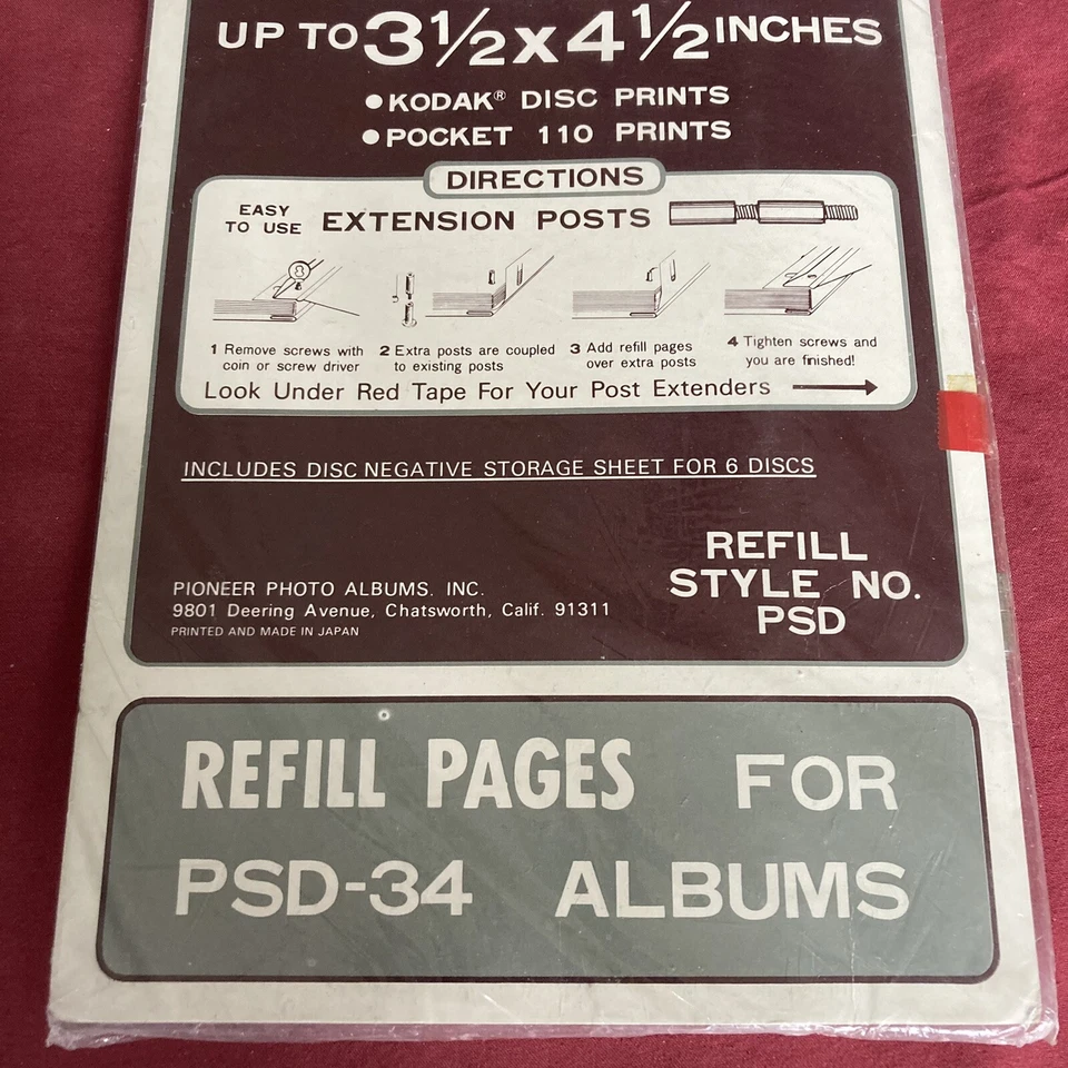 Páginas de recarga de álbum de fotos vintage Pioneer Polaroid - selladas de fábrica Foto 4 de 4