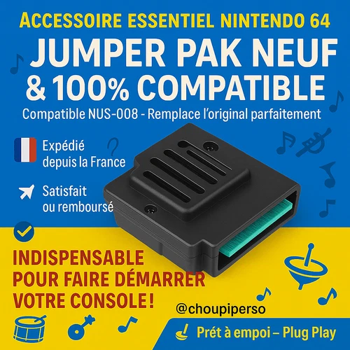 JUMPER PAK 64 pour Nintendo 64 (N64) Jumper Pack NEUF Accessoire Essentiel - Photo 2/2