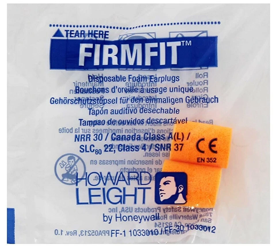 Honeywell - Howard Leight Firm Fit Soft Foam Earplugs, SNR 30dB