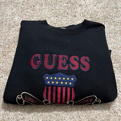 VINTAGE Guess Sweatshirt Mens Extra Large Black 90s Crewneck VINTAGE Guess Sweatshirt Mens Extra Large Black 90s Crewneck