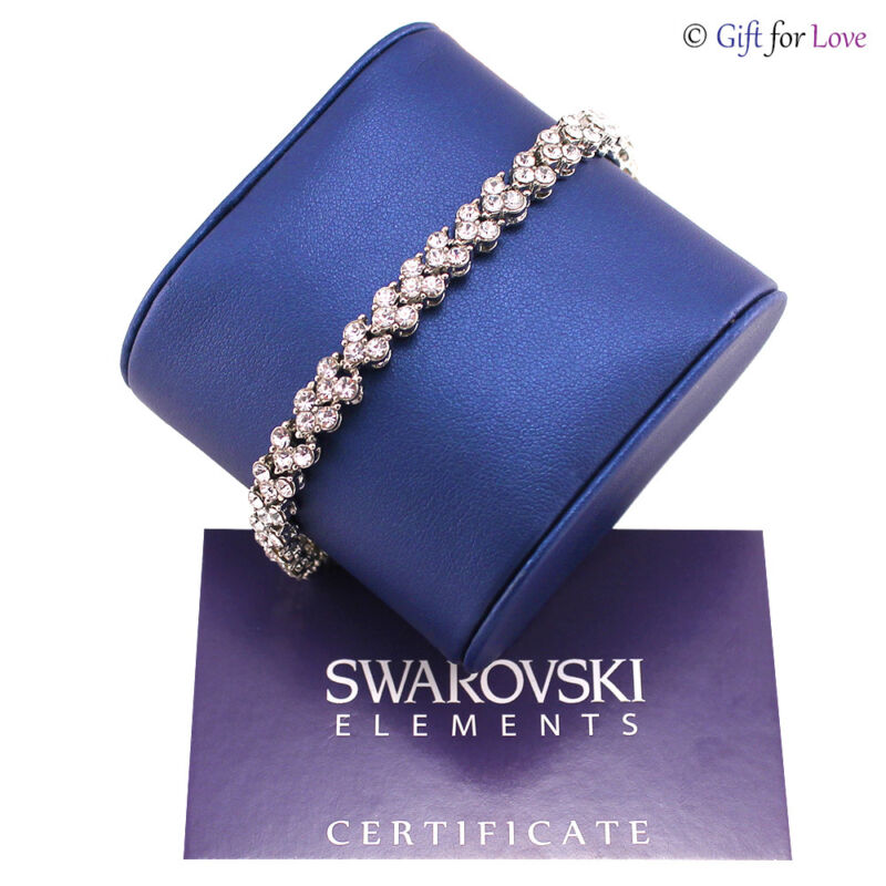 Tennis Bracelet Trilogy Silver Swarovski Element Original G4L Crystals Women's