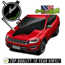 Mountain Range Hood Blackout Stripes Decal Graphics -fits 2014-2022 Jeep Compass