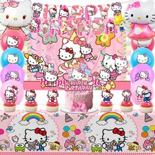 Hello Kitty Party Decoration Sanrio Birthday Supplies Set Balloons Cake Toppers