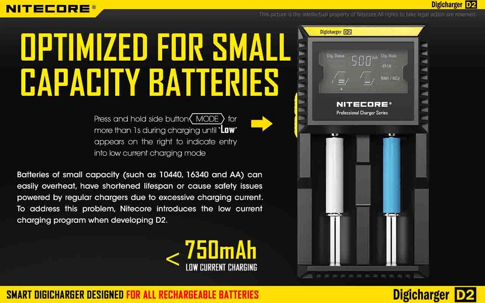 Nitecore D2 Intelligent Battery Charger Lithium NiMH-Cd AA AAA 18670 26650 - Image 4 of 4