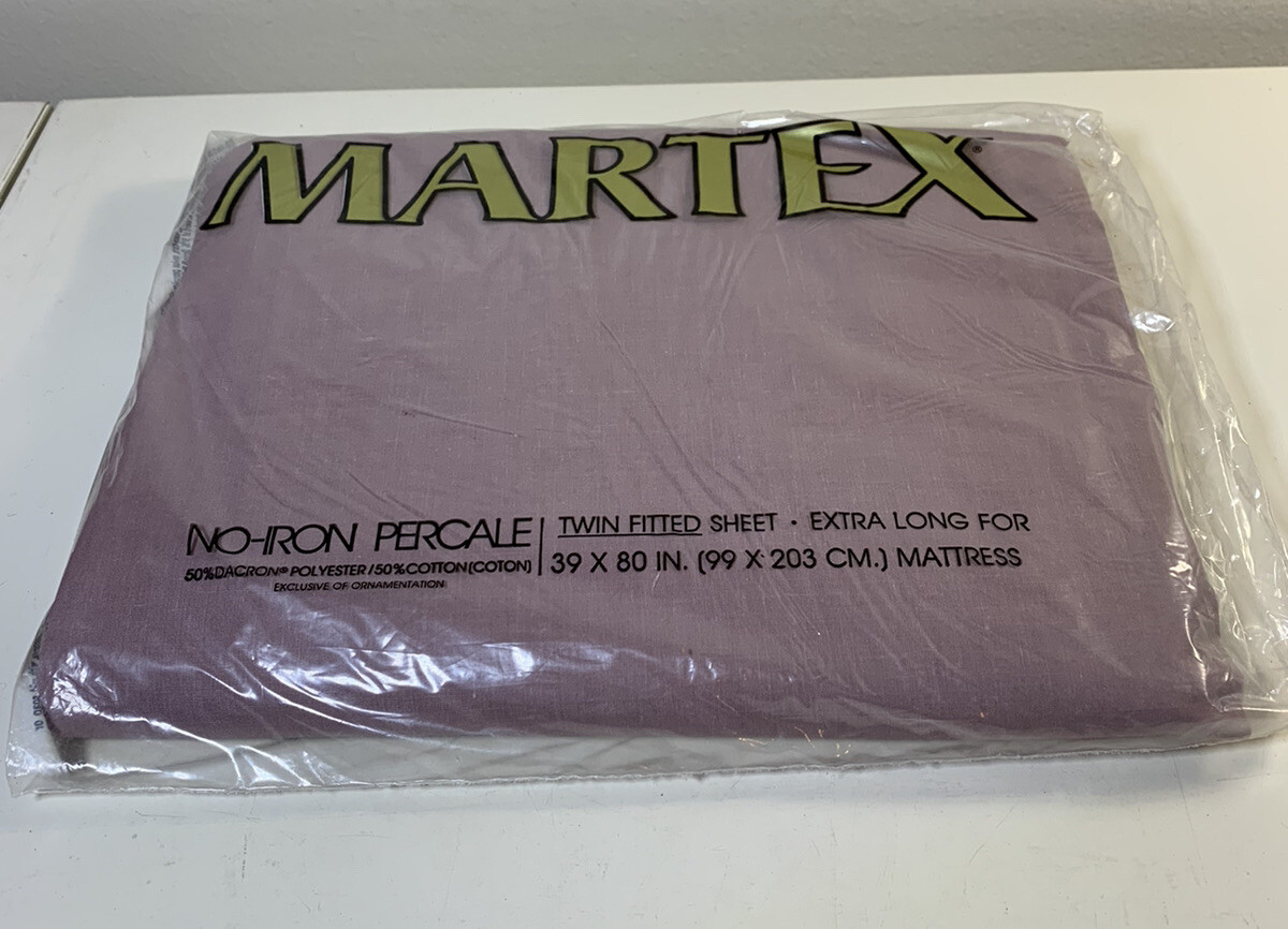 VTG Martex No Iron Percale Twin Fitted Sheet 39×80 Purple/Lavender NEW
