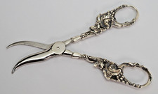 Silver Art Nouveau Grape Shears Made in Italy