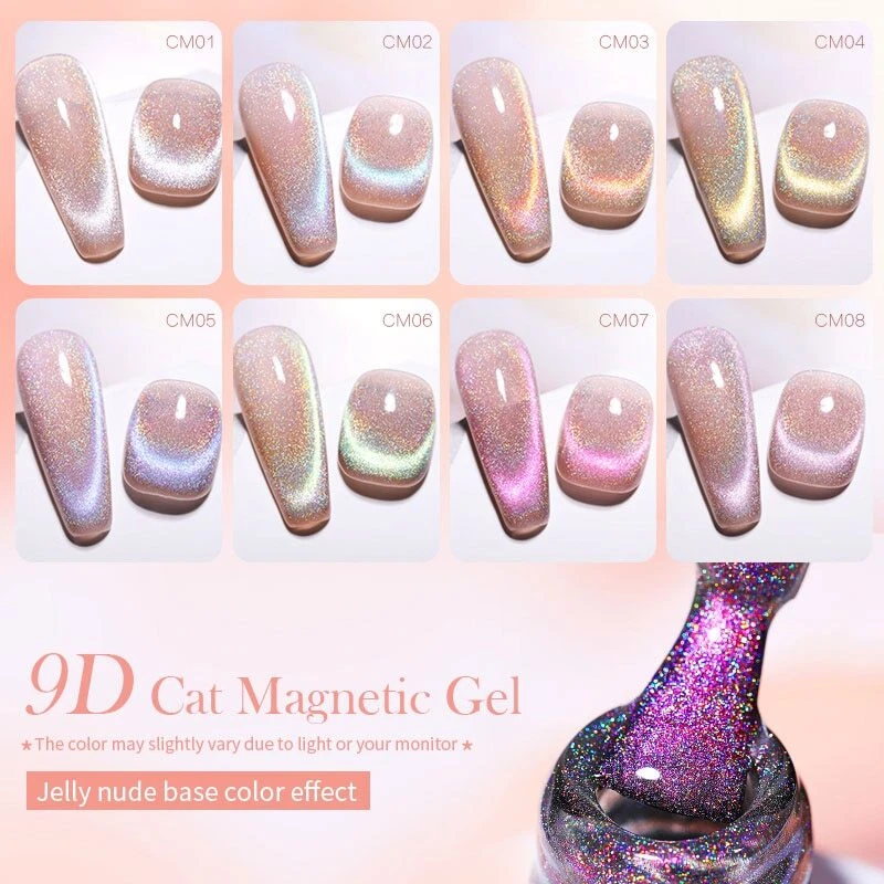 Gel magnético láser 7 ml 9D gel de uñas rosa gel magnético remojo UV LED esmalte de uñas Foto 2 de 4