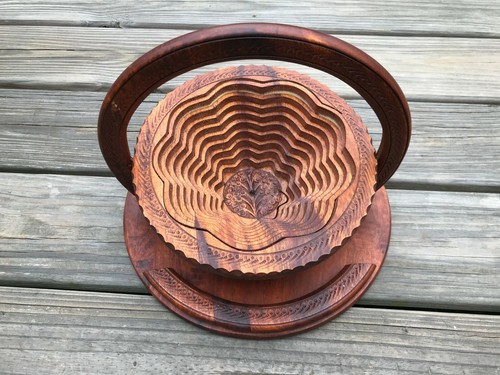 Wood Tray Dried Fruit Decorative Handcrafted Real Wood Folding Plate for Snack - Picture 2 of 12