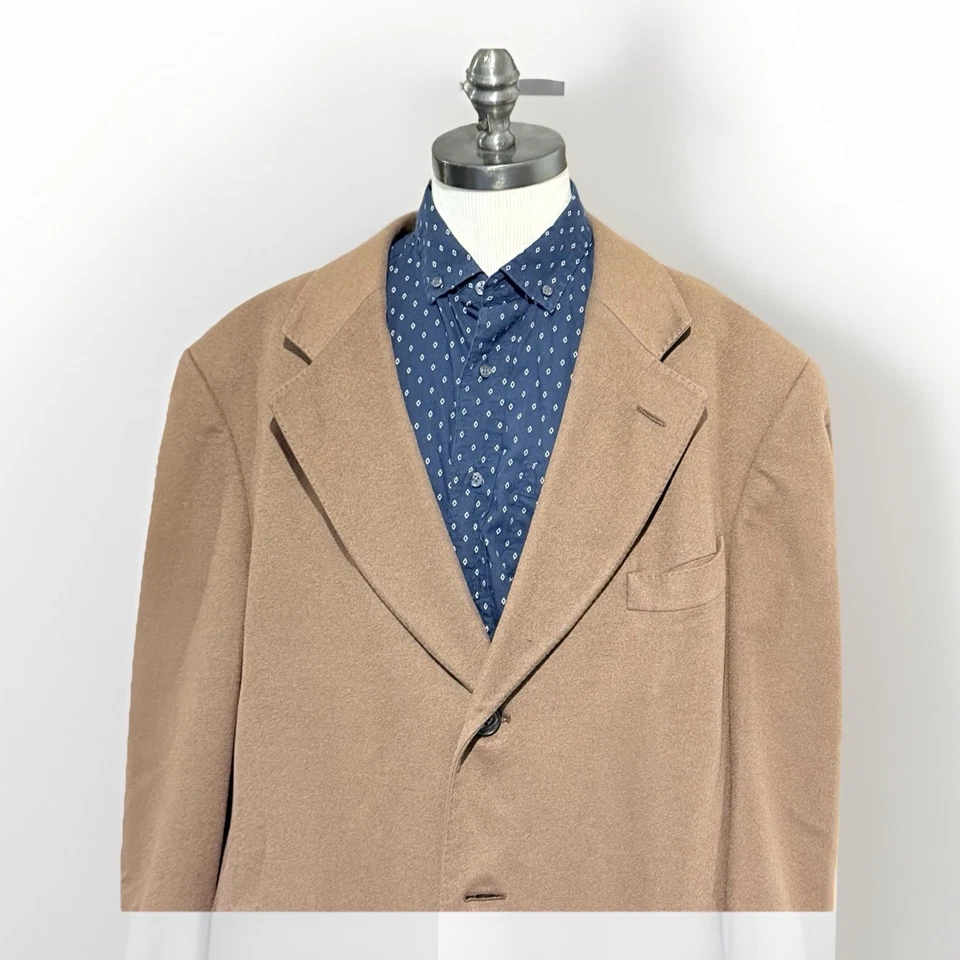 Ermenegildo Zegna 100% Cashmere Overcoat US46R Pure Beige Brown Long Coat - Image 2 of 4