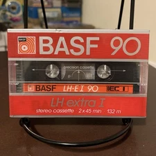 (4) Sealed BASF 90 LH Extra I Stereo Audio Cassette Tape, Blank 90 Min, LH-E I