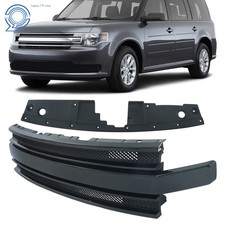 Front Upper Grille Grill Assembly Gloss Black For Ford Flex 2013-2019 Plastic